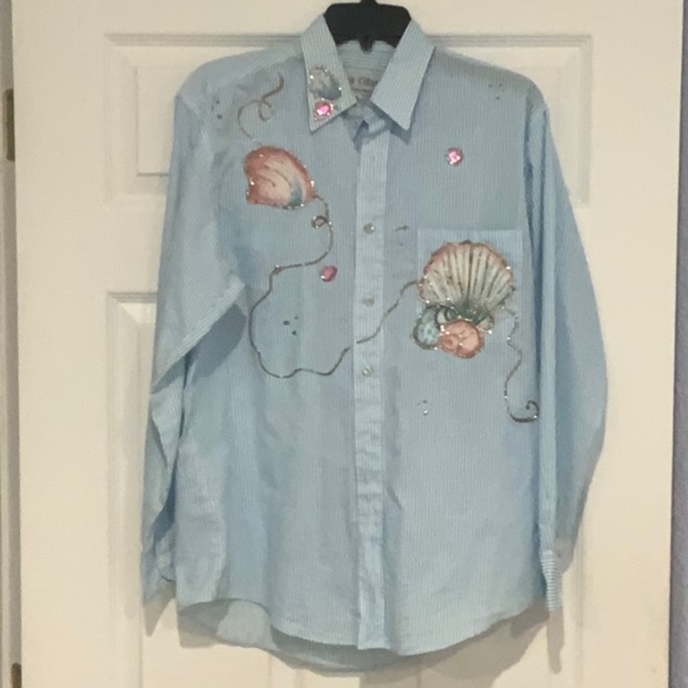 Long-sleeve blouse w/ added bling S
